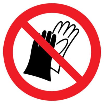 Dragen van handschoenen verboden
