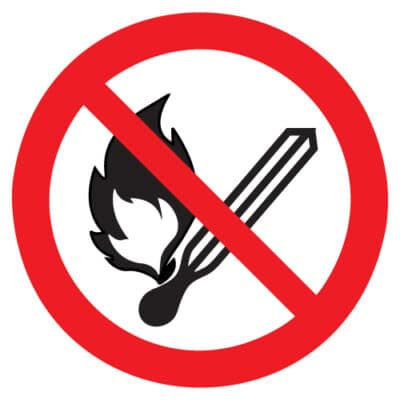Vuur, open vlam en roken verboden