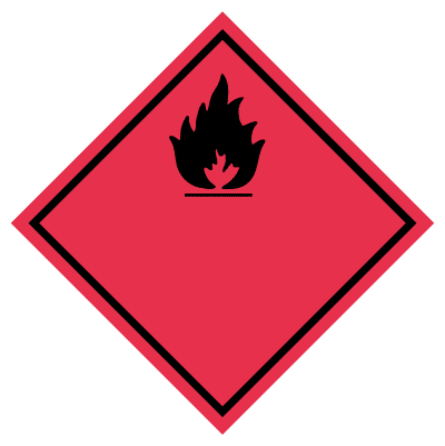 IMO label brandgevaarlijke vloeistof of gas
