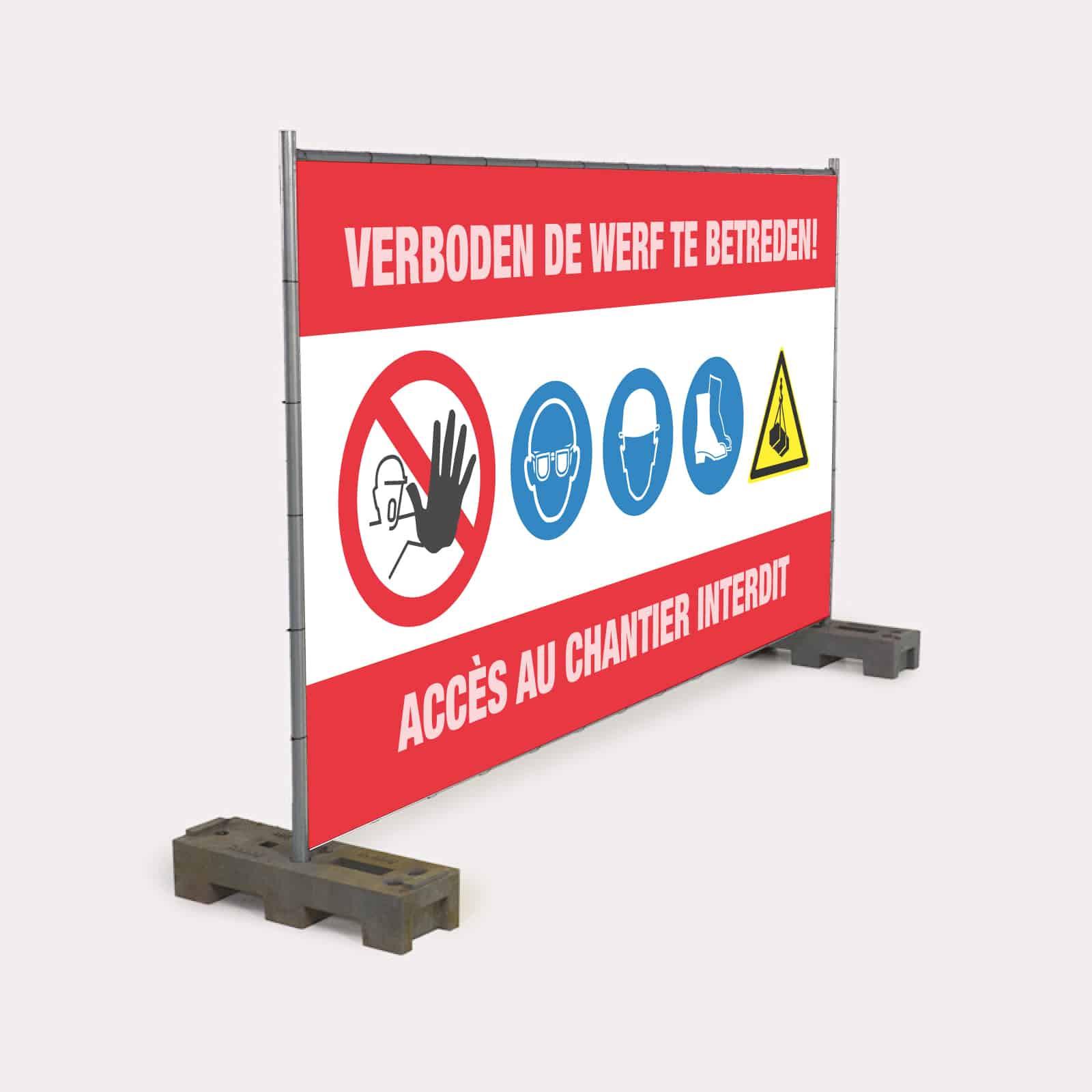 bouwhekdoek herasdoek verboden de werf te betreden