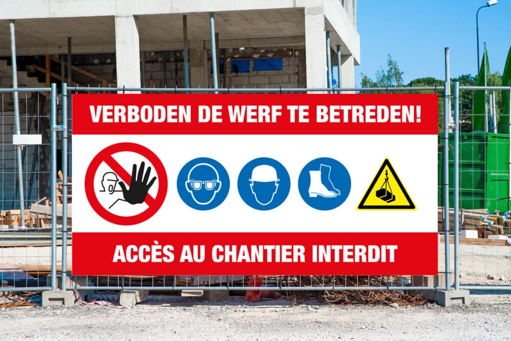 bouwhekdoek herasdoek verboden de werf te betreden